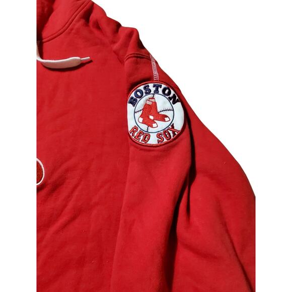 Boston Red Sox Reverse Weave Majestic Hoodies Stitched Logo Red Size XL - Picture 3 of 7